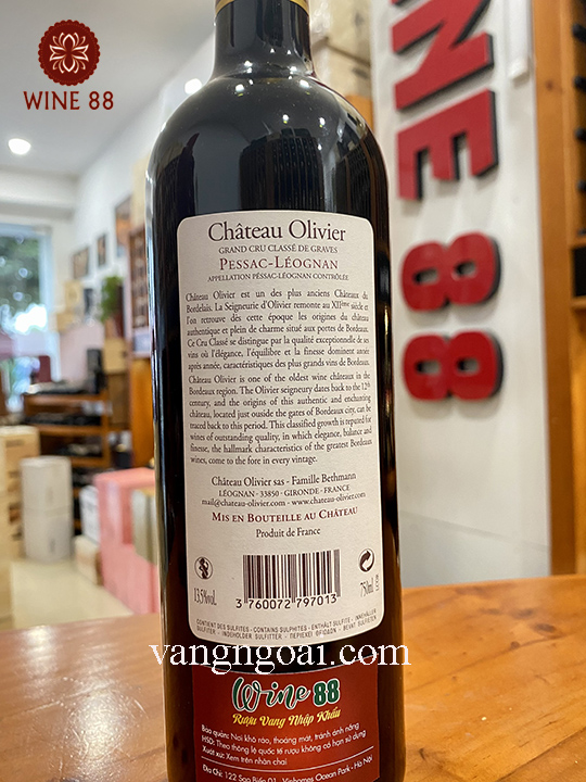 Rượu Vang Đỏ Château Olivier Grand Cru Classe Chất Lượng Hảo Hạng
